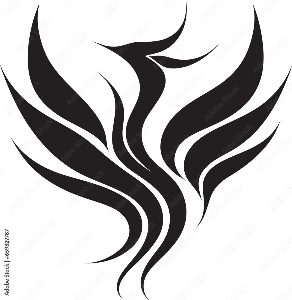 Midnight Mythical Bird Logo Black Flame of Rebirth