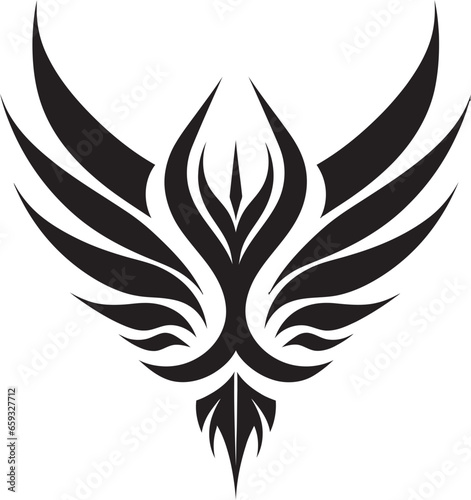 Phoenix Rising in Darkness Noir Feathered Icon