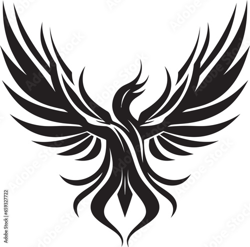 Enigmatic Flamebird Symbolism Elegant Phoenix in Shadow