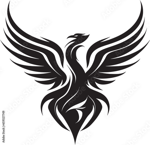 Ethereal Phoenix Emblem Intricate Rebirth Logo