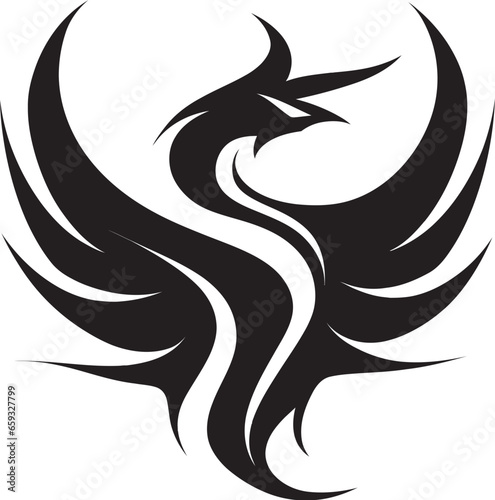 Enigmatic Firebird Artistry Shadowed Phoenix Emblem