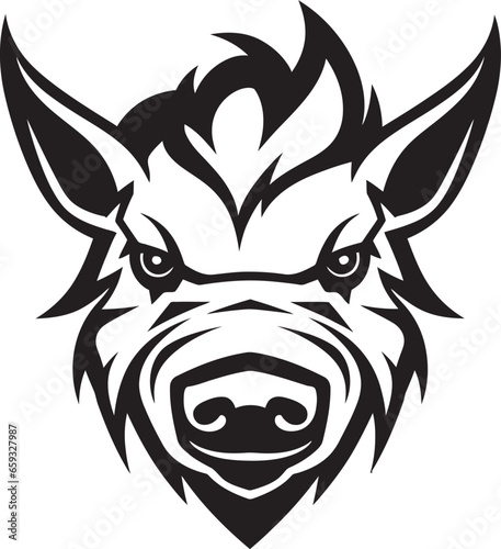 Stylish Pig Mark Whimsical Piggy Icon