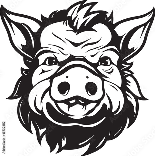 Wallpaper Mural Whimsical Piggy Iconography Playful Piggy Emblem Torontodigital.ca