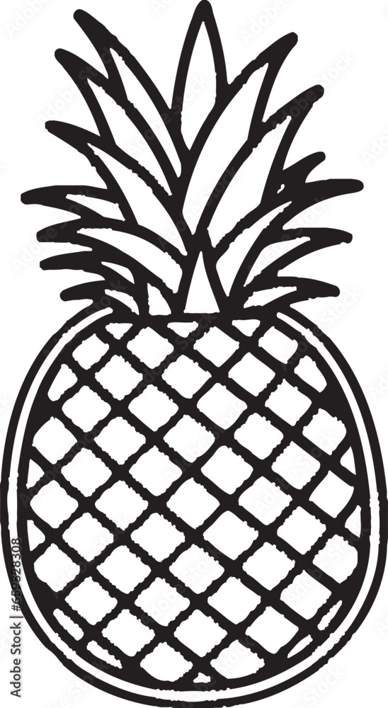Obraz premium Whimsical Pineapple Icon Pineapple in Moonlight