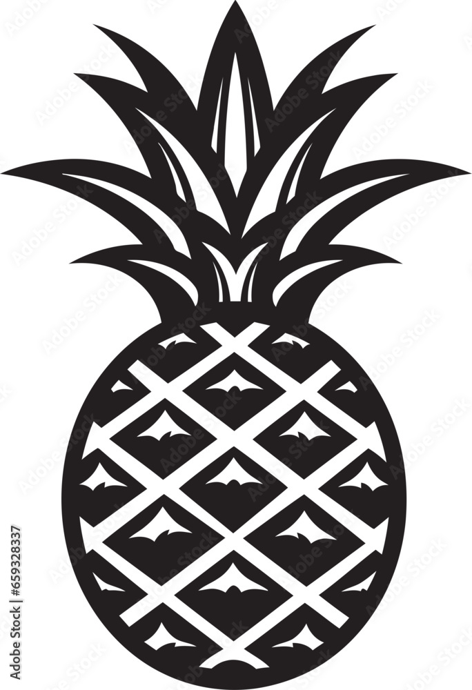 Obraz premium Minimalistic Tropical Icon Stylish Pineapple Emblem