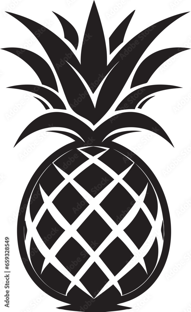 Obraz premium Chic Pineapple Mark Whimsical Tropical Icon Concept