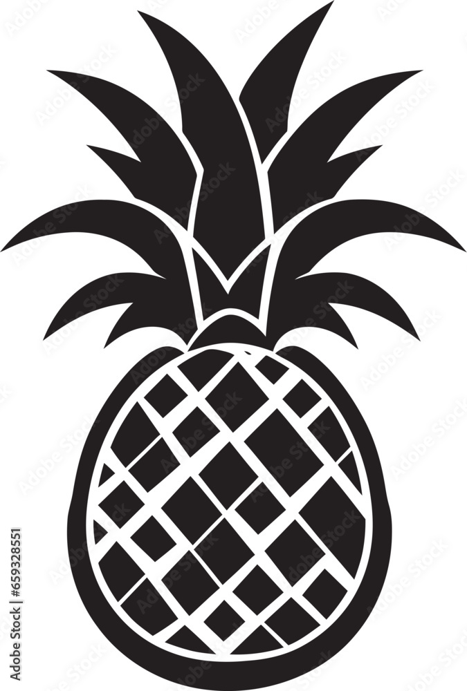 Obraz premium Sleek Pineapple Logo Concept Shadowed Pineapple Badge