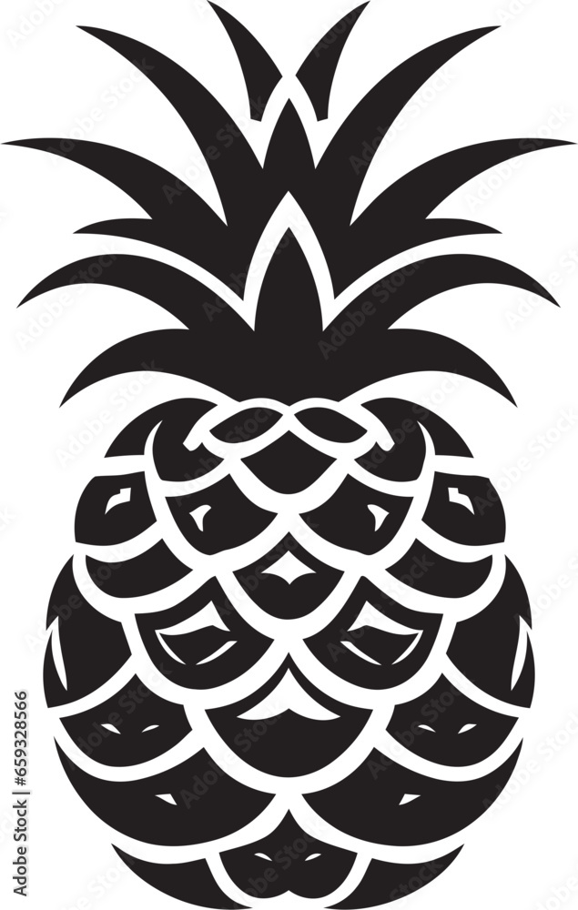 Chic Pineapple Illustration Abstract Pineapple Emblem Chic Pineapple Illustration Abstract Pineapple Emblem