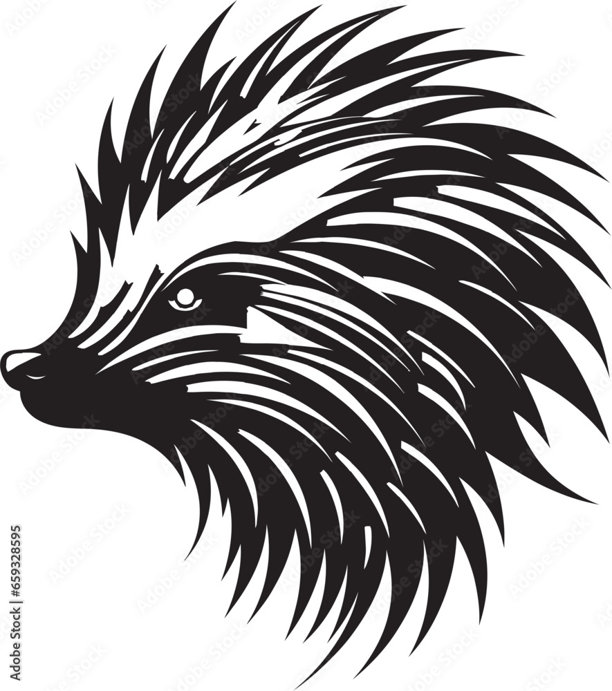Porcupine Spike Signature Badge Monochrome Porcupine Crest