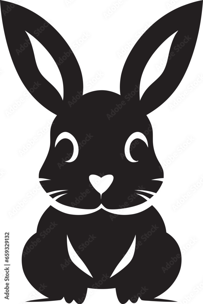 Obraz premium Minimalistic Rabbit Vector Icon Stylish Rabbit Silhouette Brand