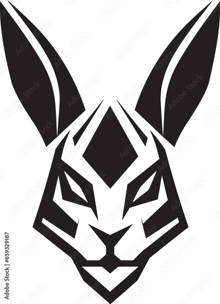 Abstract Black Hare Seal Premium Rabbit Monochrome Badge Abstract Black Hare Seal Premium Rabbit Monochrome Badge