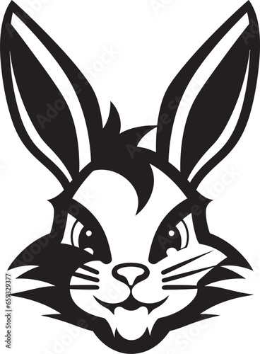Graceful Rabbit Outline Symbol Black Rabbit Vector Badge