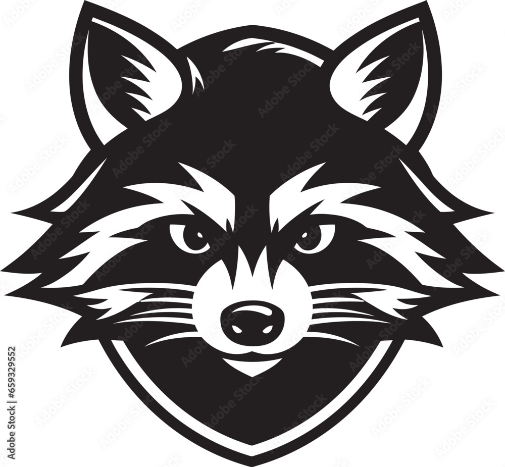 Minimalistic Raccoon Vector Icon Stylish Raccoon Silhouette Brand