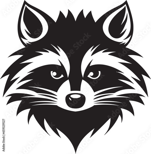 Abstract Black Masked Bandit Insignia Premium Raccoon Symbolic Mark