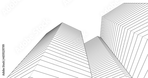 abstract architecture city 3d rendering