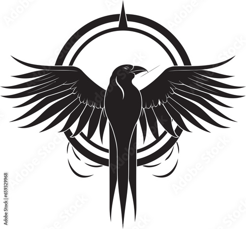 Minimalistic Raven Mark of Excellence Stylish Raven Vector Symbol