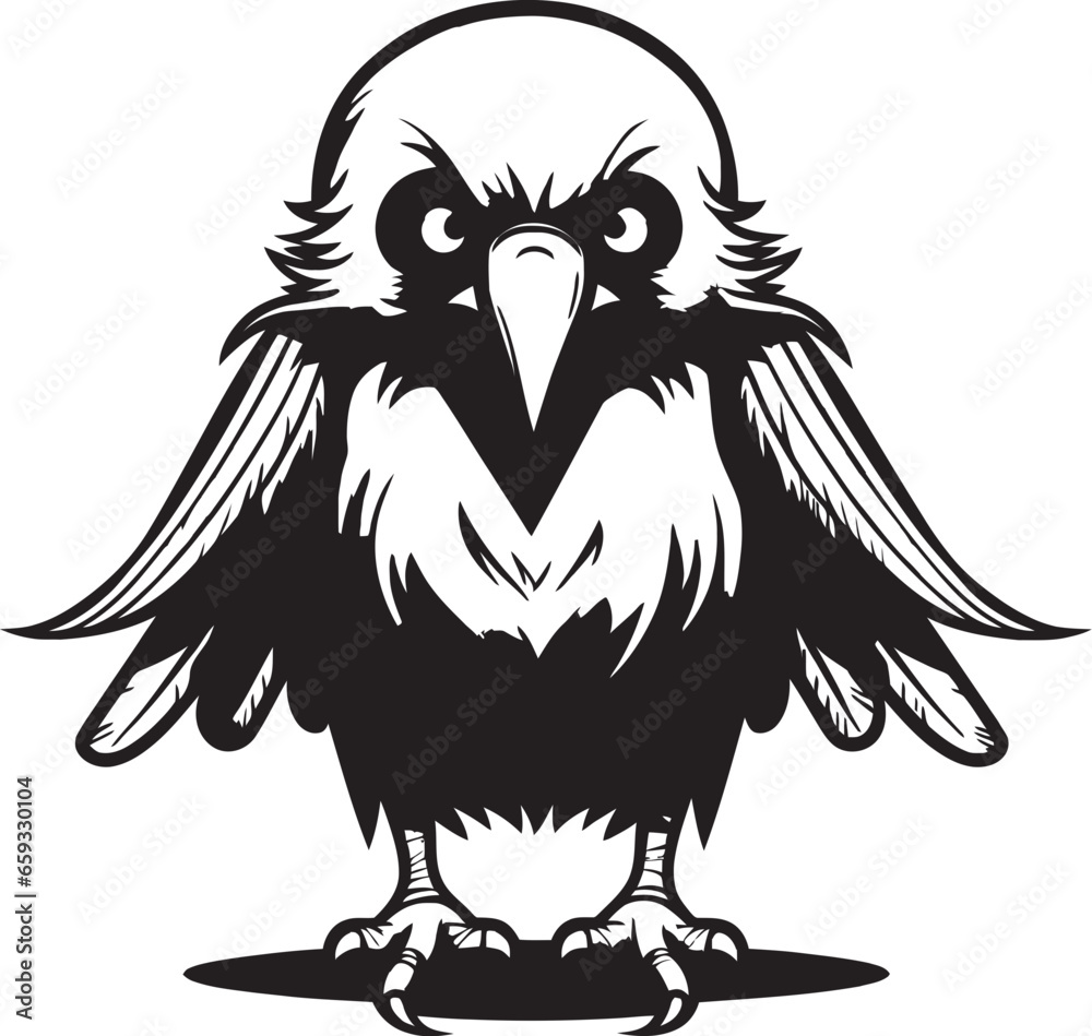 Fototapeta premium Modern Raven Silhouette Logo Bold Black Crow Vector Icon