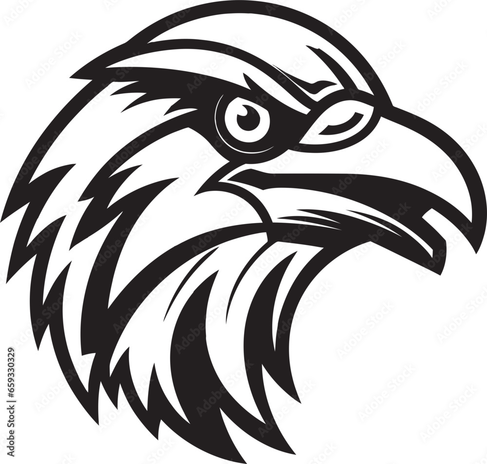 Mysterious Raven Emblem Modern Crow Silhouette Logo