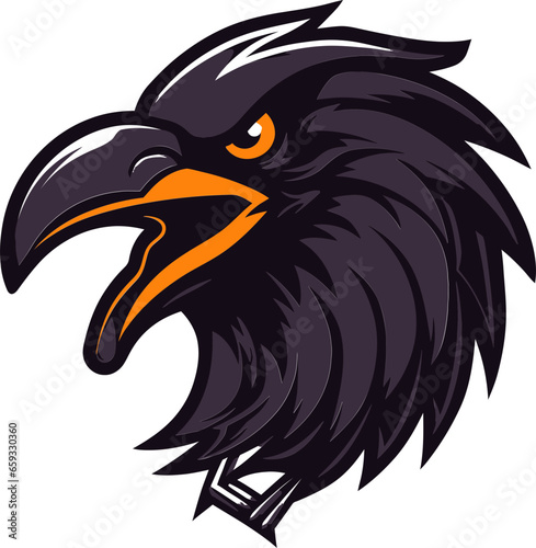 Graceful Crow Vector Design Raven Silhouette Minimalistic Symbol