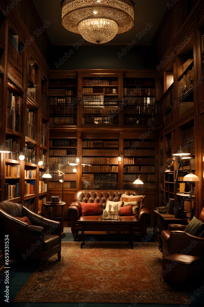 A personal library in a gorgeous look