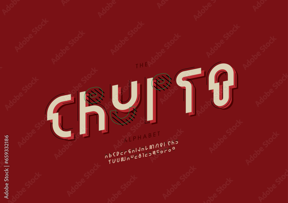 Vector of stylized modern font and alphabet Vector of stylized modern font and alphabet