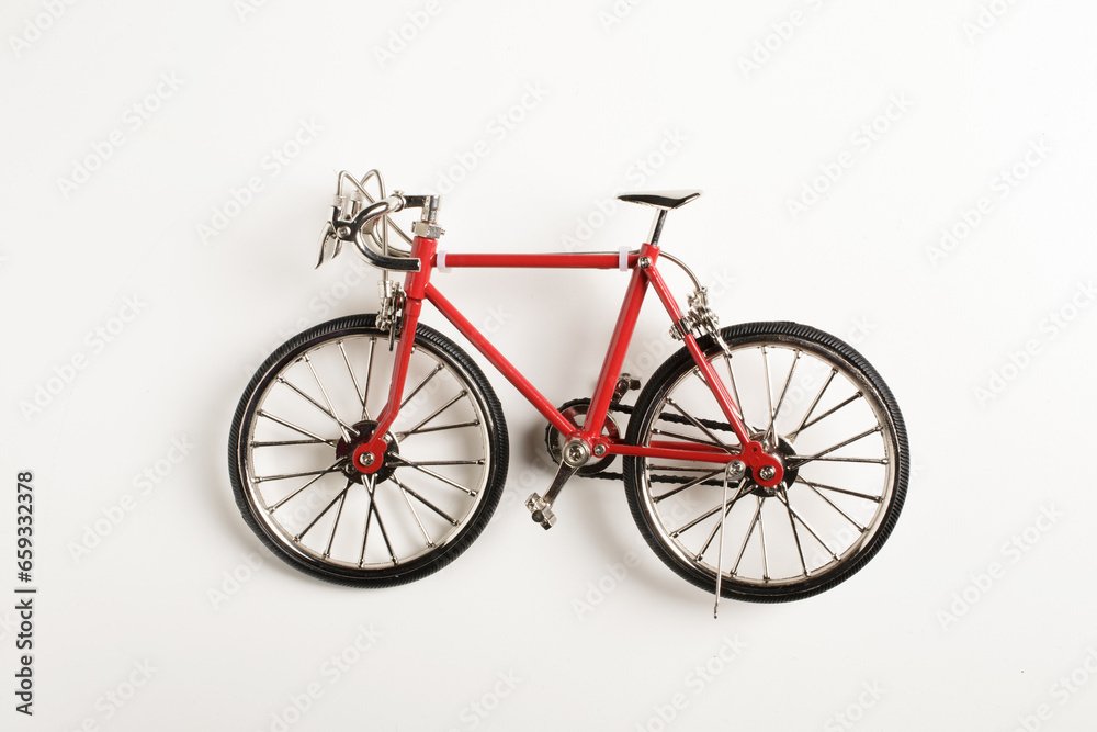  bicycle model on a white background shot from above