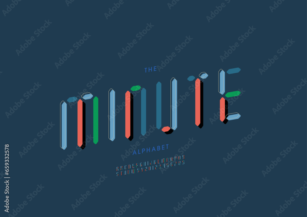 Vector of stylized modern font and alphabet Vector of stylized modern font and alphabet