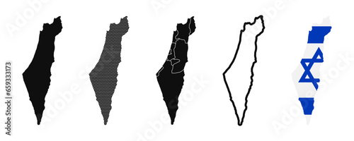 A set of Israeli maps. Vector