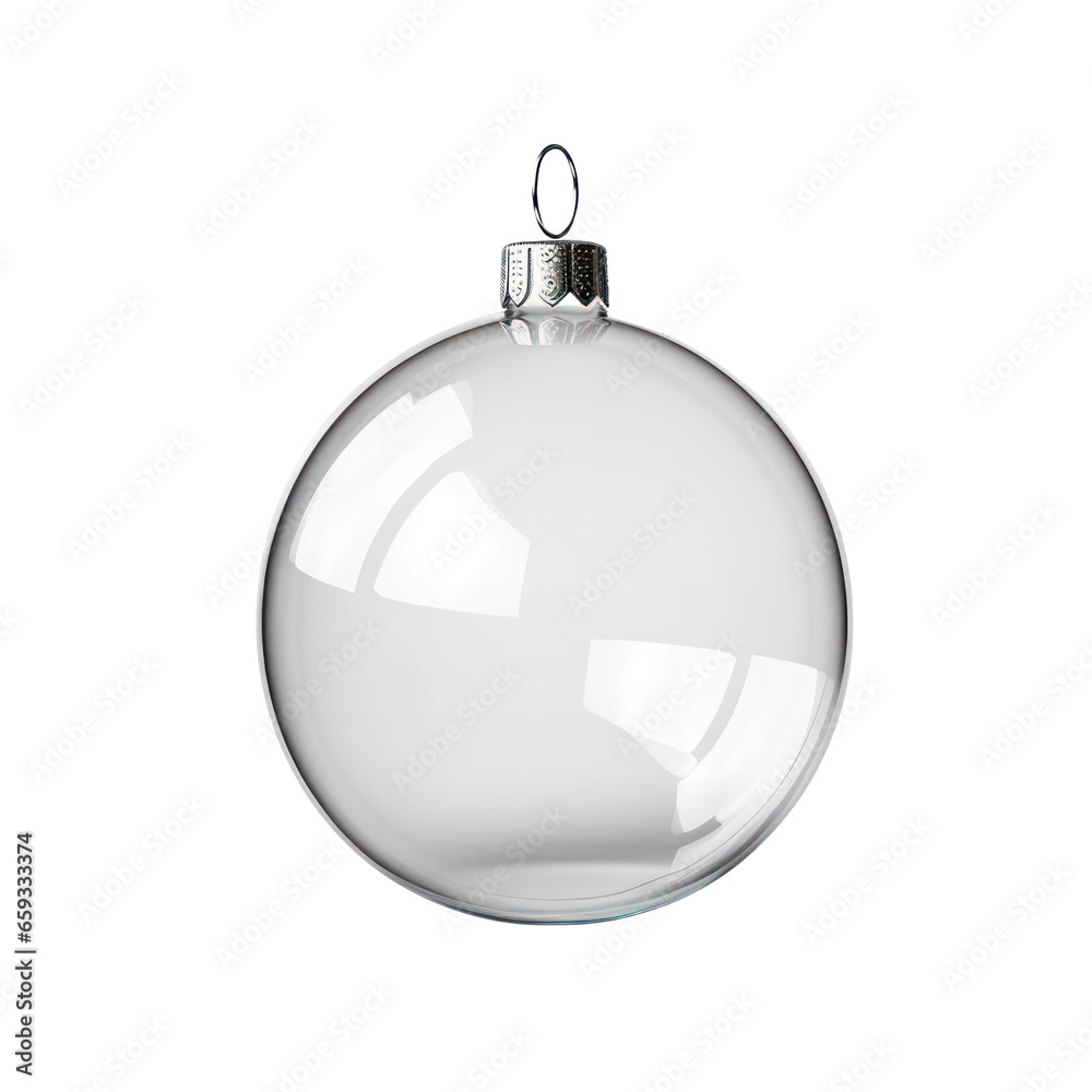 Obraz premium Christmas ball. Glass Xmas bauble decoration isolated on transparent white background, png 
