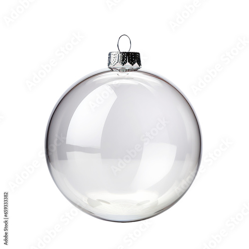 Christmas ball. Glass Xmas bauble decoration isolated on transparent white background, png 