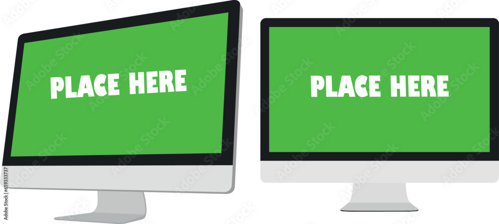 Two Set of Realistic television screens 3d blankled monitor.modern LCD flat screen Vector illustration. Two Set of Realistic television screens 3d blankled monitor.modern LCD flat screen Vector illustration.