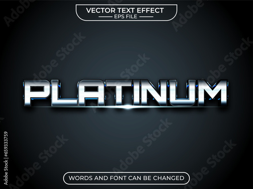 platinum text effect, editable, 3d text. for business promotion. vector template