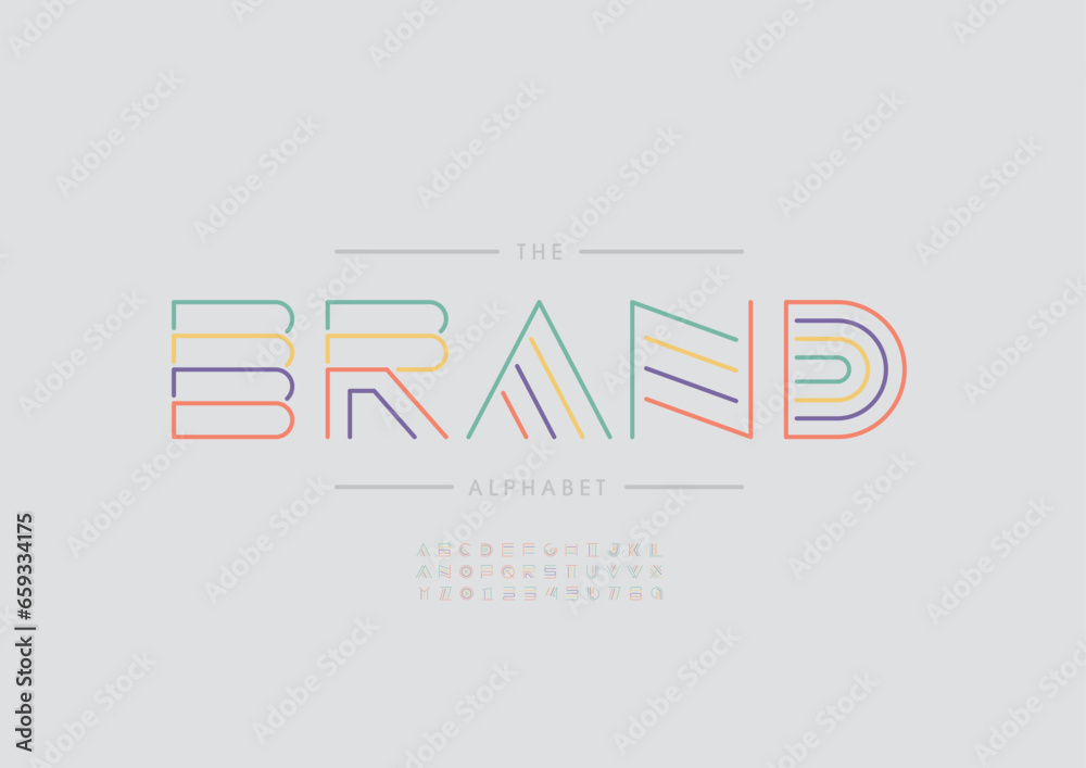 Vector of stylized modern font and alphabet Vector of stylized modern font and alphabet