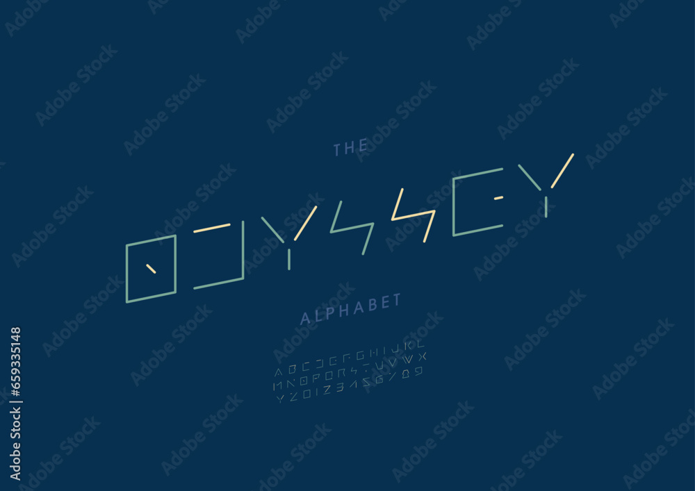 Vector of stylized modern font and alphabet Vector of stylized modern font and alphabet