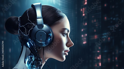 AI speaks letters, text-to-speech or TTS, text-to-voice, speech synthesis applications, generative Artificial Intelligence, futuristic technology in language and communication.