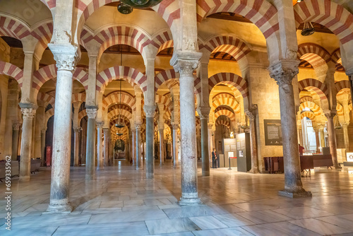 Cordoba  Spain - April 11  2023  The Mezquita  Spanish for mosque  of Cordoba is a Roman Catholic cathedral and former mosque