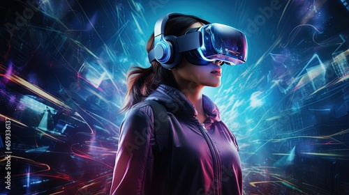 Wallpaper Mural Innovative Digital Data Visualization In A Futuristic Abstract Design Virtual Reality Polished Illustrative Banner Background Wallpaper Augmented Reality 3D Illustration Torontodigital.ca