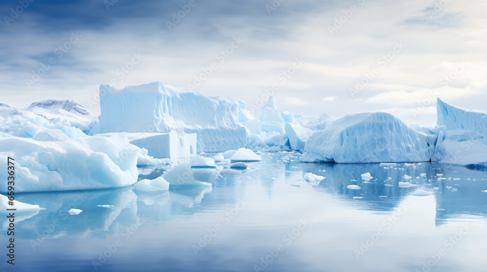 Tranquil Arctic Landscape: Frozen Beauty in Nature