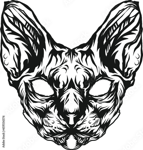 Adorable Cat Tattoo Ideas for Tattoo Lover, Cat Tattoo, Cat Potrait Tattoos, cat sphynx outline.