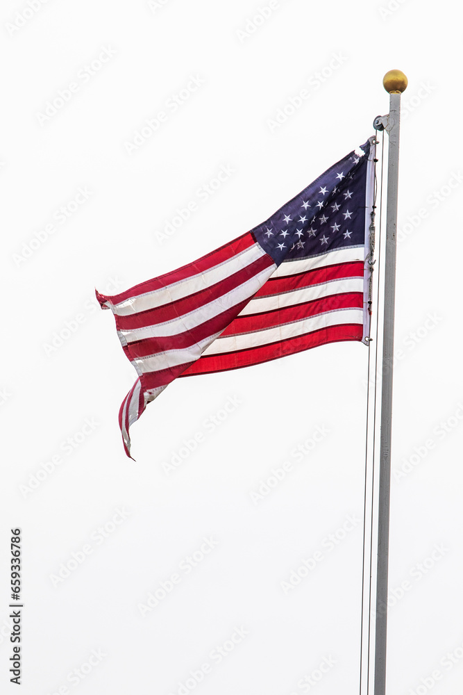 American flag against the sky. Support for Ukraine and Israel. No terrarism American flag against the sky. Support for Ukraine and Israel. No terrarism