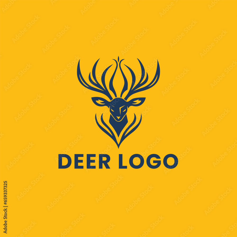 Deer Gradient Colorful Logo. Deer Head Logo Design