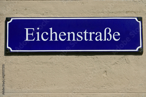 Emailleschild Eichenstraße