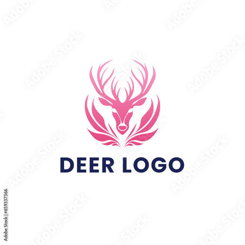 Fototapeta Naklejka Na Ścianę i Meble -  Deer Gradient Colorful Logo. Deer Head Logo Design