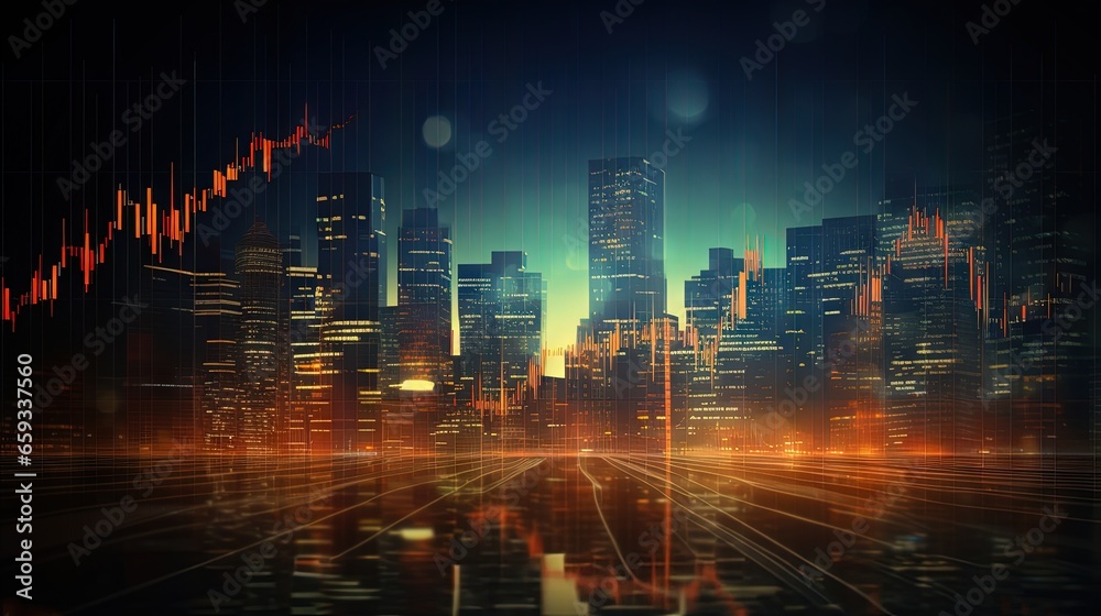 Obraz premium financial stock market graph illustration ,concept of business investment and stock future trading.
