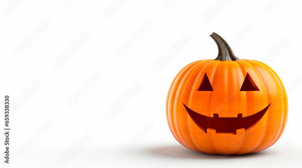 Halloween pumpkin isolated on white background with copy space Halloween pumpkin isolated on white background with copy space