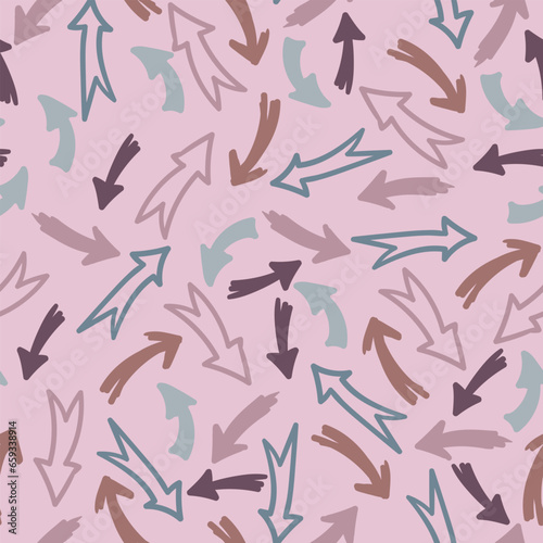 seamless pattern with arrows of different colors. Pointer. Wallpaper. gift paper. Simple pattern  Stationery. Vector illustration.
