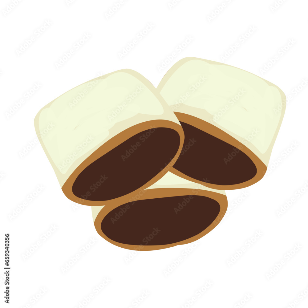 Dark chocolate of mochi slice 