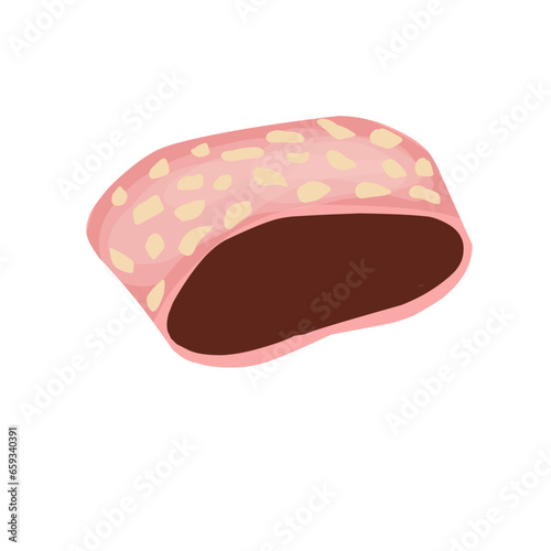 Chocolate mochi slice