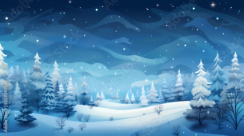 Cosy Christmas Winter Card Background. Warm atmosphere illustration for holiday projects. © Voysla