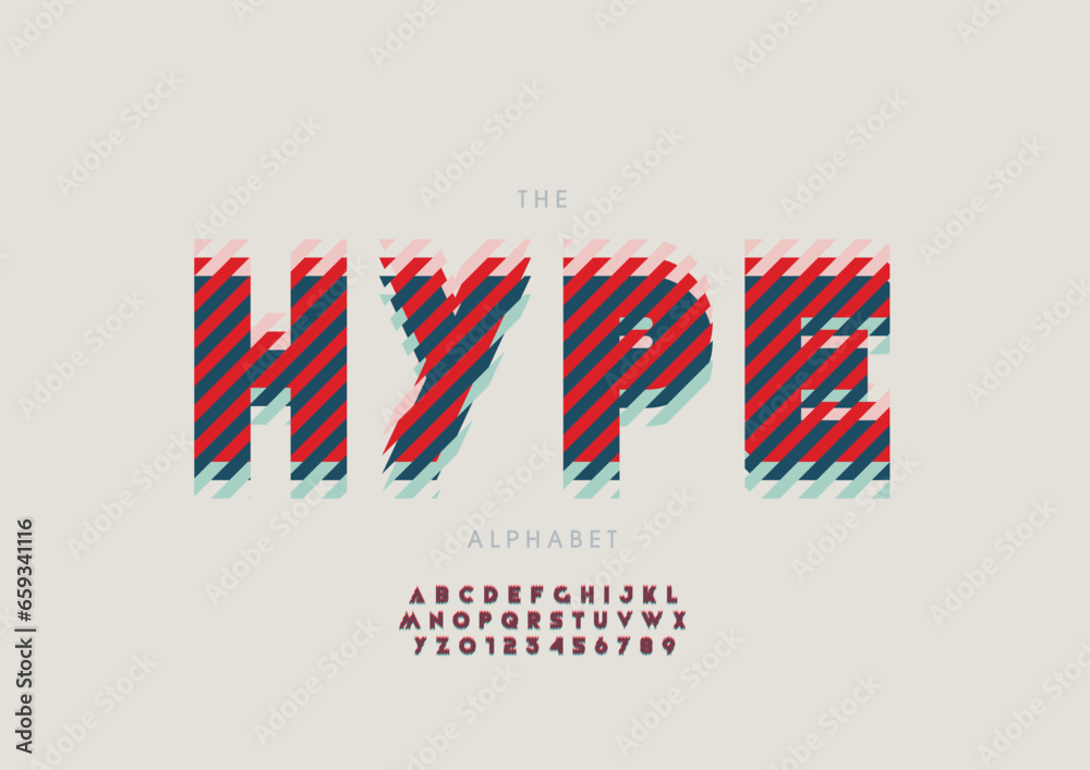 Vector of stylized modern font and alphabet Vector of stylized modern font and alphabet